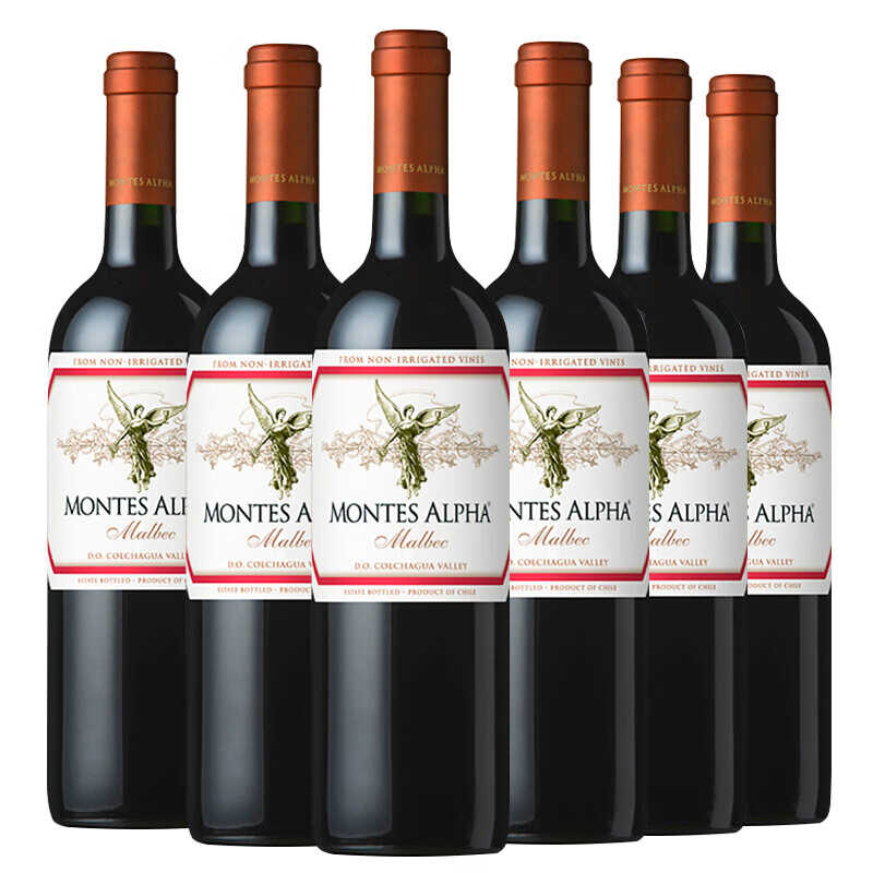 蒙特斯montes干红葡萄酒欧法系列马尔贝克750ml智利原瓶进口红酒