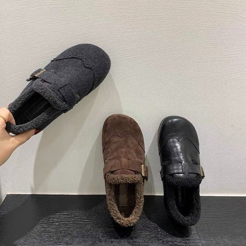 内增高复古加绒勃肯鞋女