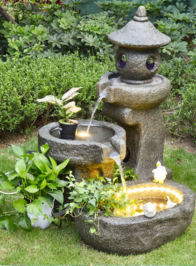 庭院流水景观中式假山喷泉摆件阳台花园造景客厅鱼池招财鱼缸装饰