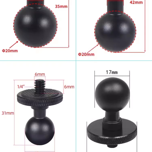 金属1/4螺丝转17/20/25/球头手机支架配件摩托车后视镜M10连接杆