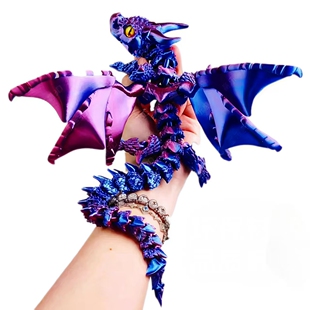 3D打印双角飞龙造景摆件工艺品关节活动创意手办装饰儿童礼物玩具