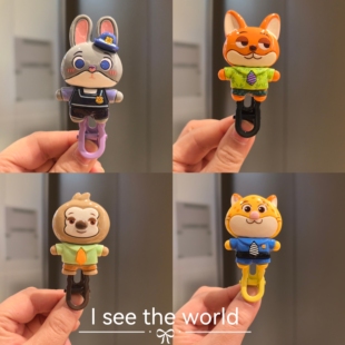 疯狂动物城朱迪尼克豹警官可爱大卡发夹卡通边夹发卡流海夹