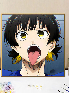 蜂乐回 蓝色监狱动漫人物diy数字油画手绘填色画画送朋友生日礼物