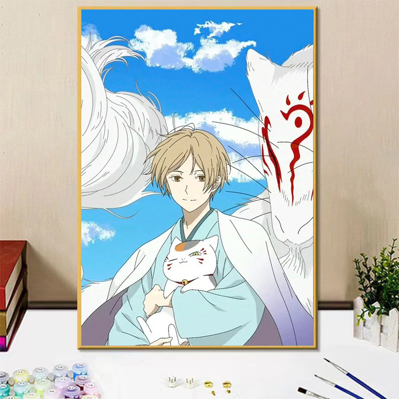 夏目友人帐卡通人物手绘填色画画