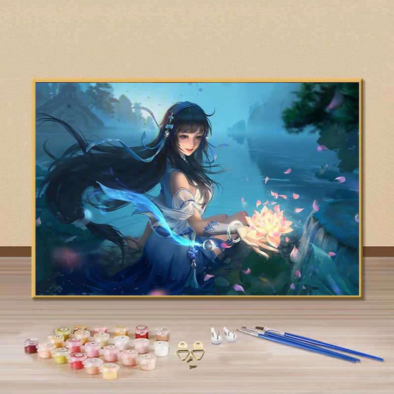 王者荣耀西施手工填色画生日礼物