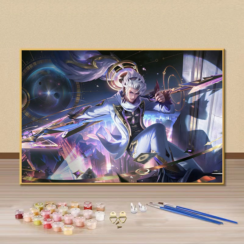 王者男英雄韩信李白澜手绘填色画