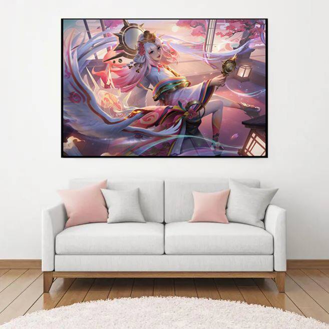 王者荣耀男女英雄人物diy数字油画手绘娜可露露 前尘镜填色丙烯画