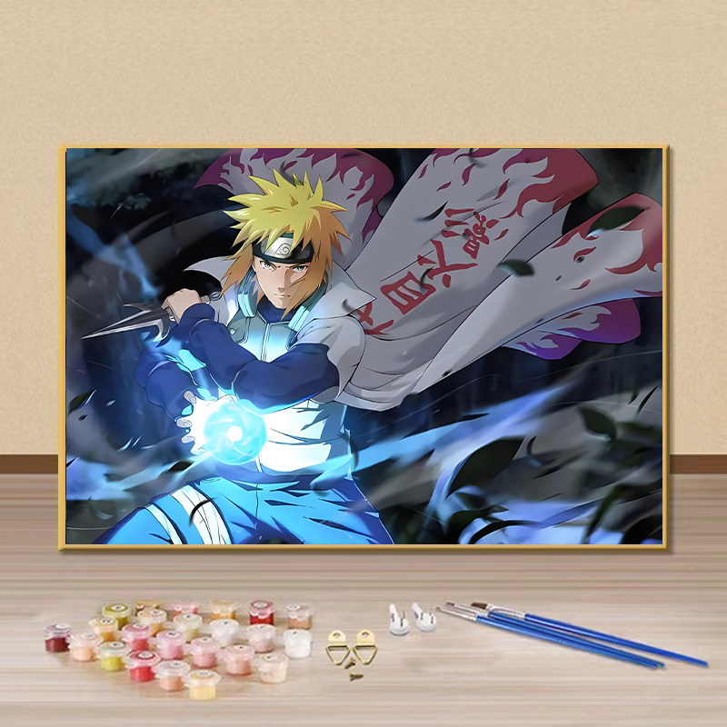 四代火影目 波风水门周边diy数字油画手绘填色画画送朋友生日礼物