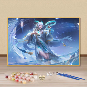 王者荣耀女英雄西施手绘填色画画