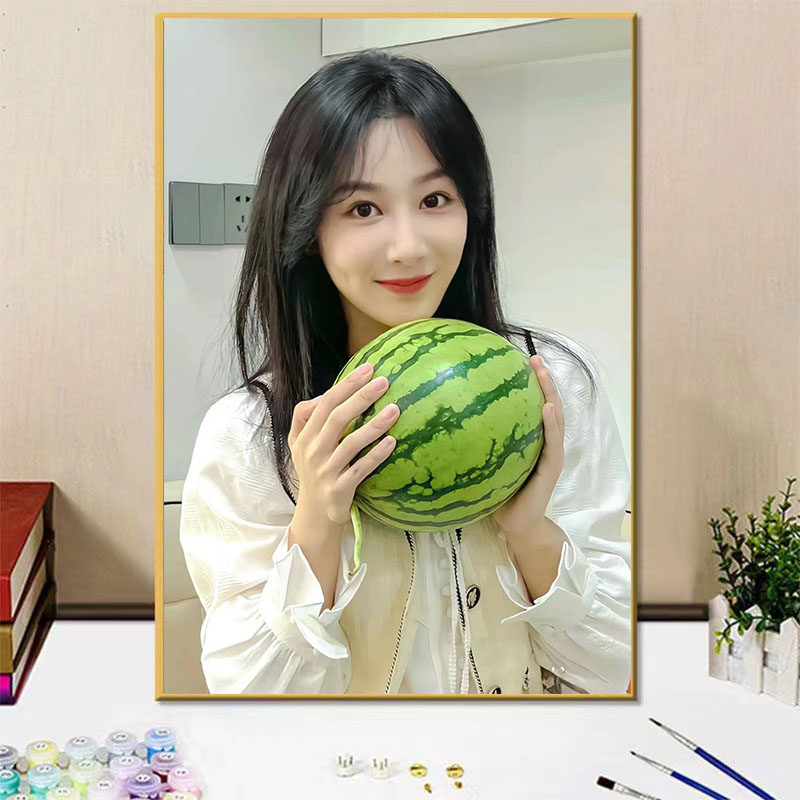 杨紫周边手工填色画装饰挂画礼物