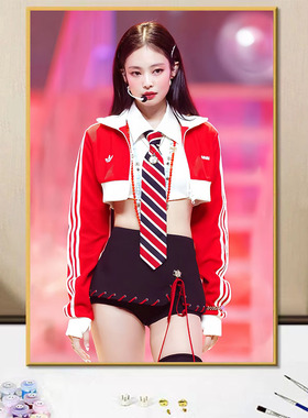 Jennie金珍妮手工填色画装饰挂画