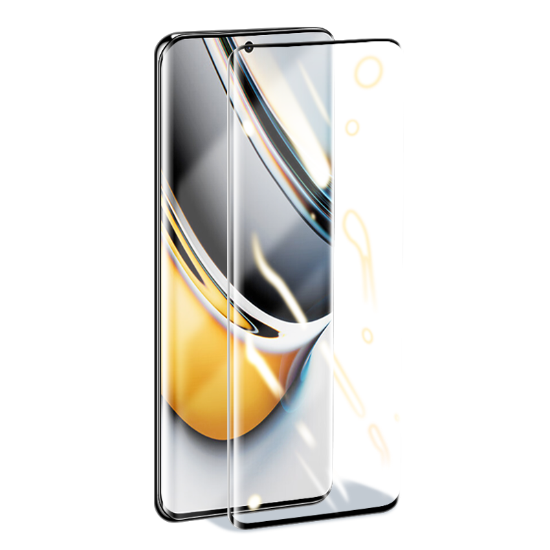 适用Realme真我12/11PRO曲面屏钢化膜OPPO直我13Pro+至尊版曲屏玻璃手机贴膜11por保护11peo抗蓝光防窥高清莫