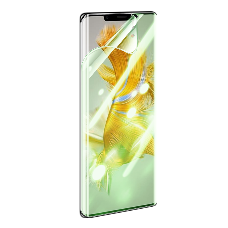 适用华为mate70/60pro绿光水凝膜50mt40e钢化软膜30mata20x抗蓝光护眼rs保时捷epro手机贴膜曲