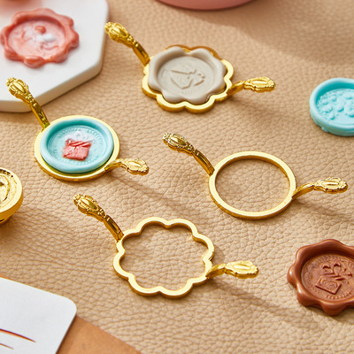 火漆蜡模具五金花型圆圈模具火漆印章盖印定型器金属蜡密封模具