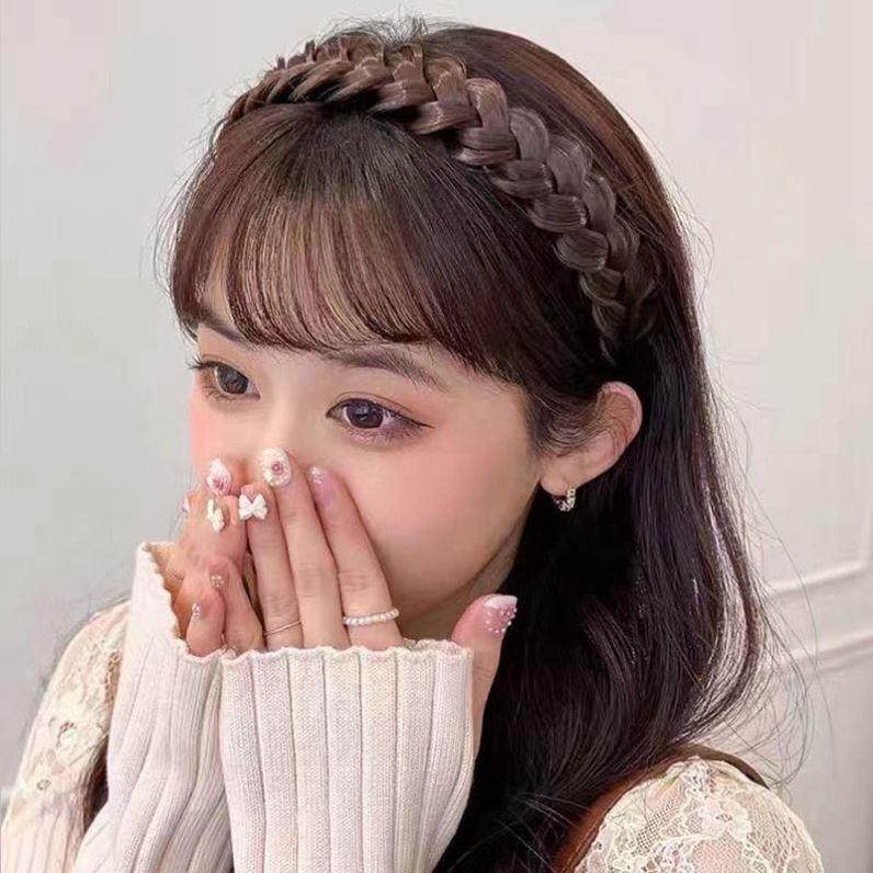 鱼骨辫假发发箍高颅顶显脸小刘海自然不死板遮盖发际线神器压发圈