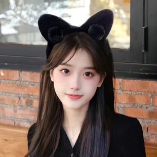 猫耳朵发捆头窟发箍女款2025新款女洗脸专用发卡头饰可爱头箍秋冬