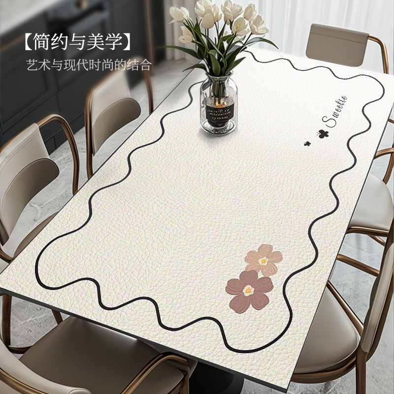 新款皮革桌布免洗防水防烫餐桌垫