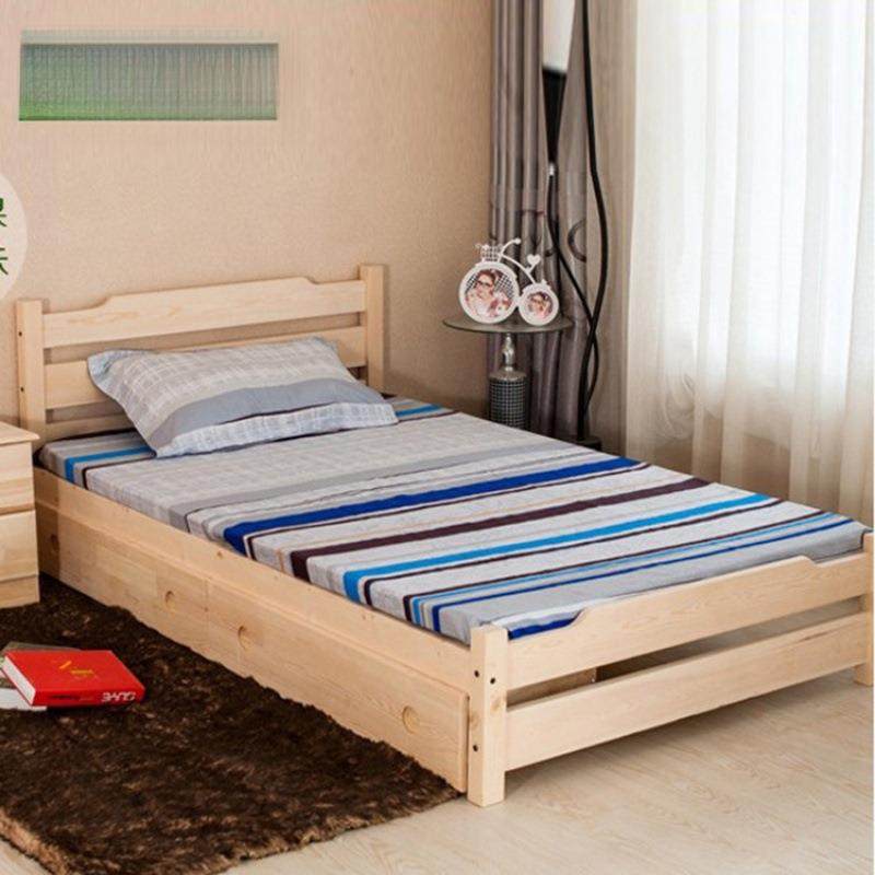 实木床.5米床架双1代人床经01济型现简约1.81出租房简易单人床.2m