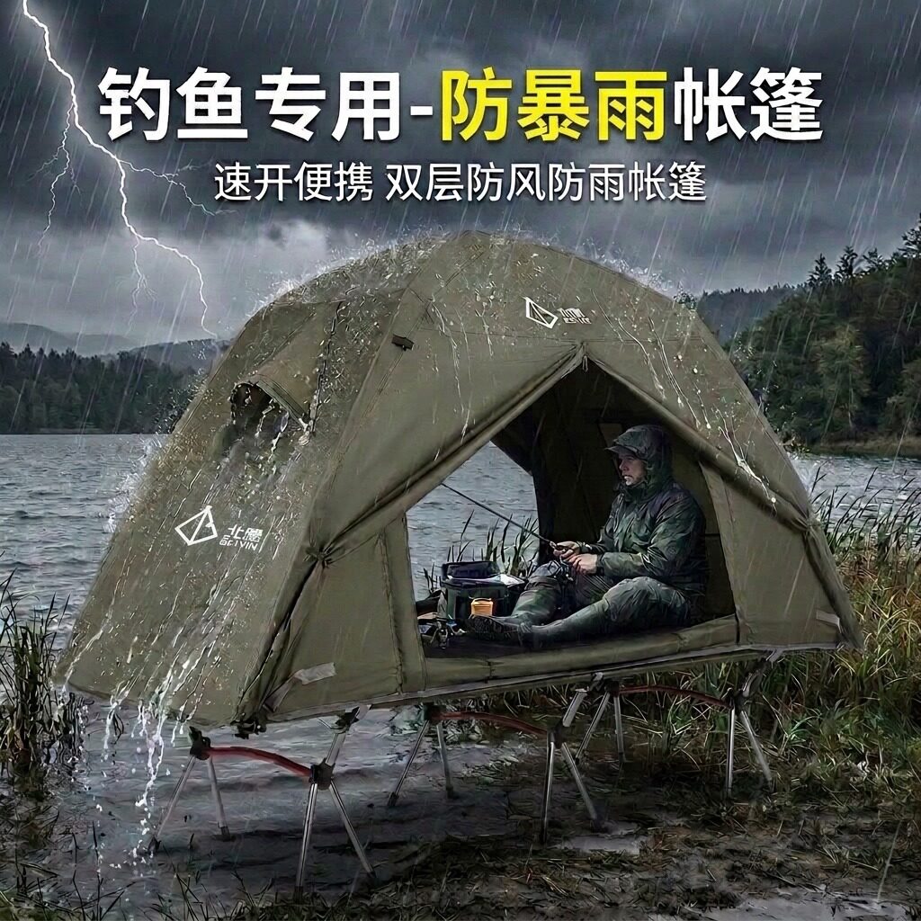 双层PU防暴雨野外小型轻量化便携
