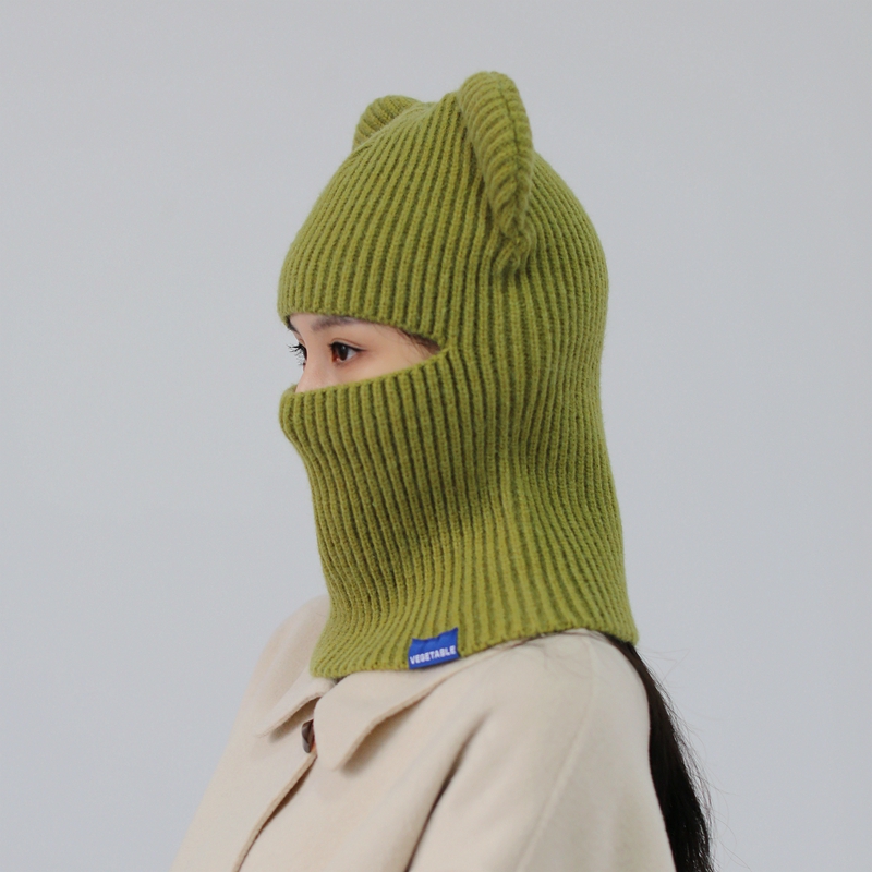 可爱小熊耳朵围脖帽子一体包头帽