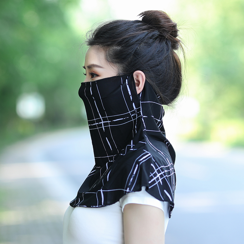 夏季冰丝防晒脸部面罩护颈脖子女