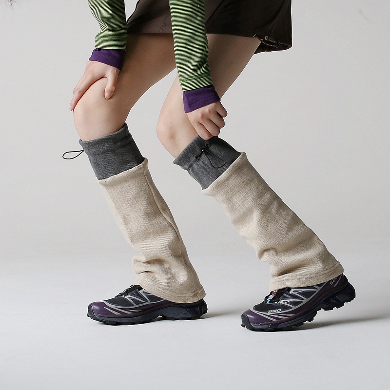 拼色堆堆袜腿套女性机能拼接运动