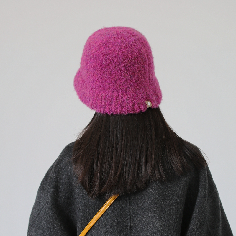 渔夫帽素颜遮脸盆帽含羊毛颗粒绒