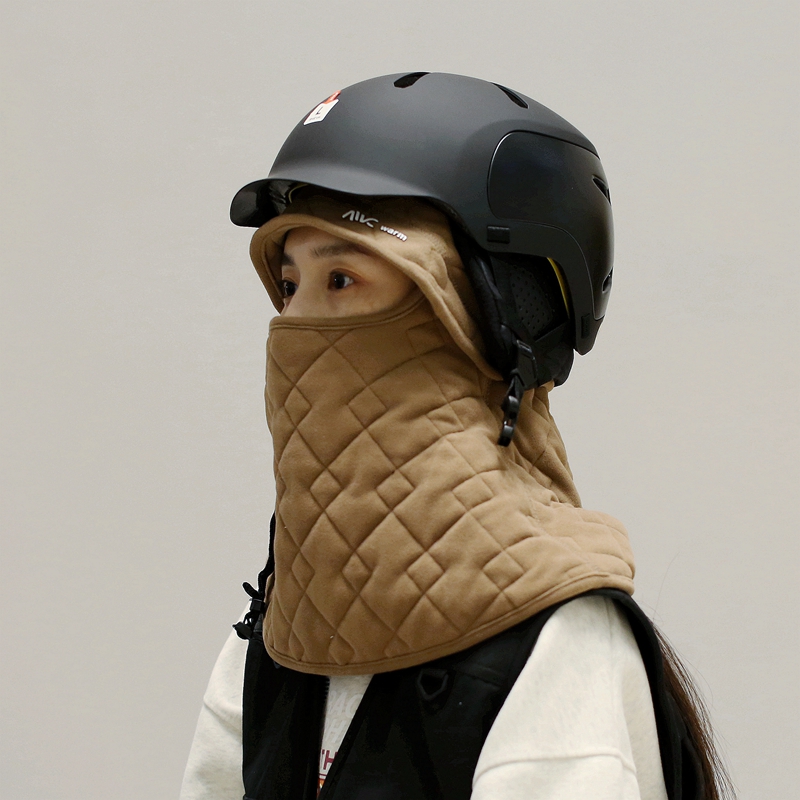 骑行防寒面罩围脖一体女头盔内胆