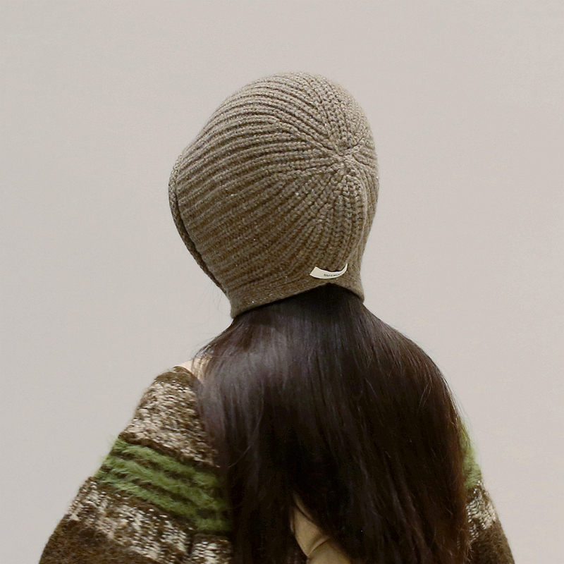 套头帽女纯羊毛针织包头护耳帽