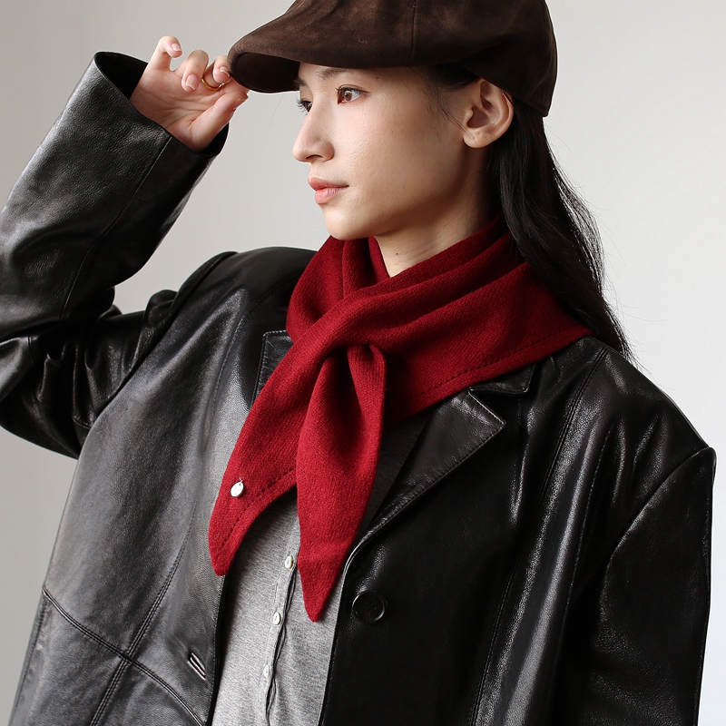 100%wool羊毛纯色针织小围巾