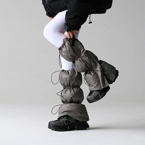 机能风腿套羽绒防寒束绳设计加厚