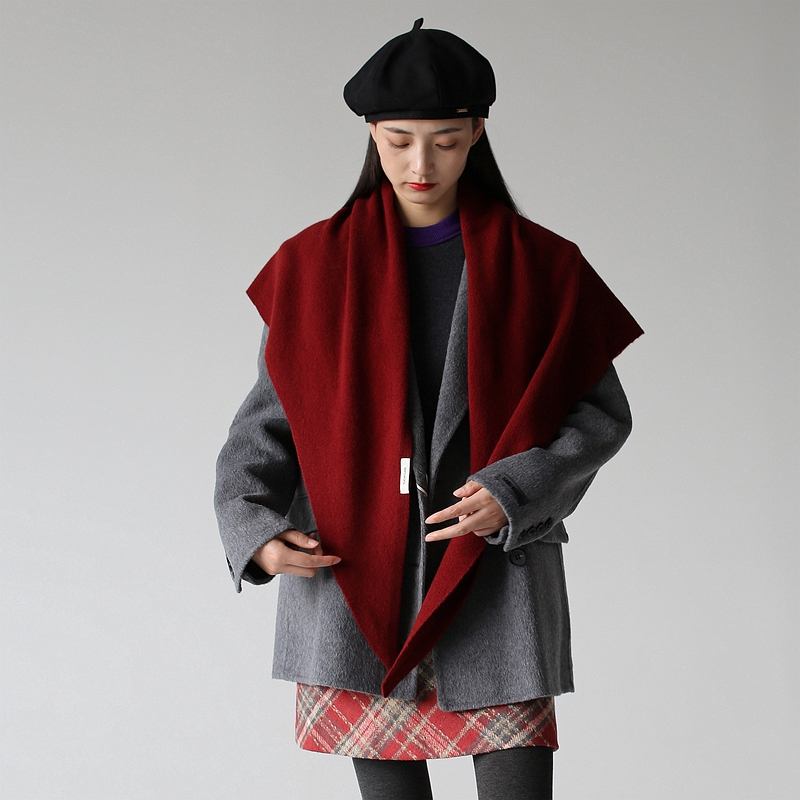 纯羊毛三角巾披肩围脖实用多功能