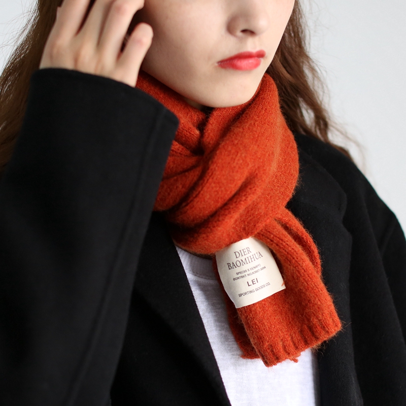 纯色短款学生秋冬季保暖针织围巾