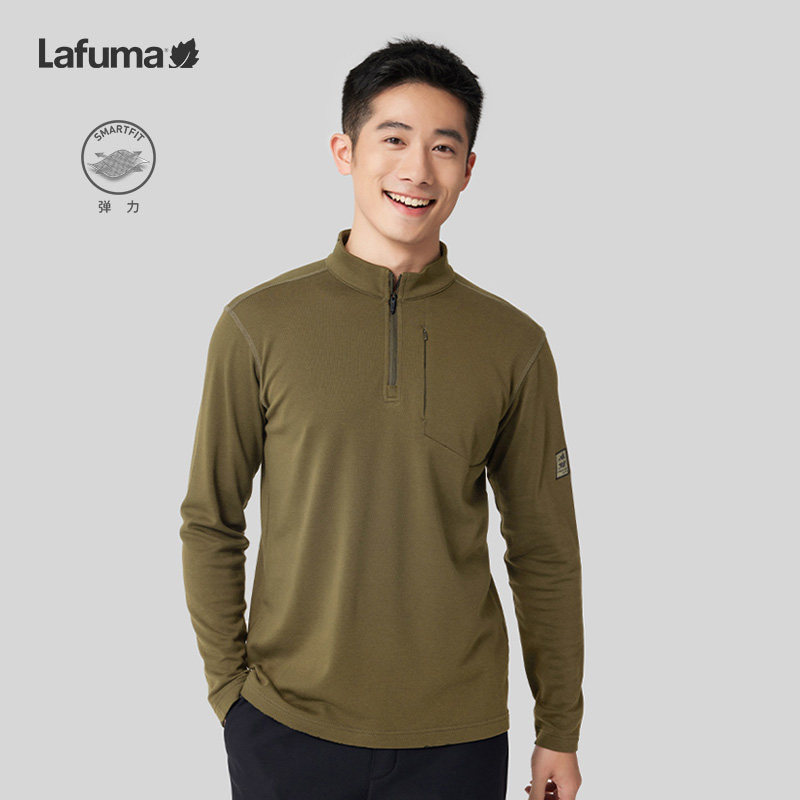 LAFUMA乐飞叶秋冬户外男半拉链舒适运动长袖T恤打底上衣LMTS3DL95