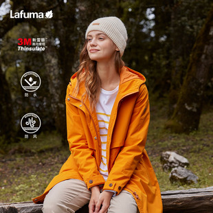 LAFUMA乐飞叶户外防水中长连帽棉服新雪丽女棉衣外套LFJU3CM68