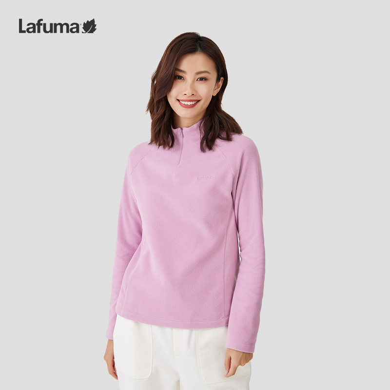 LAFUMA乐飞叶户外秋冬保暖半拉链立领女抓绒衣长袖T恤LFTS2DL12