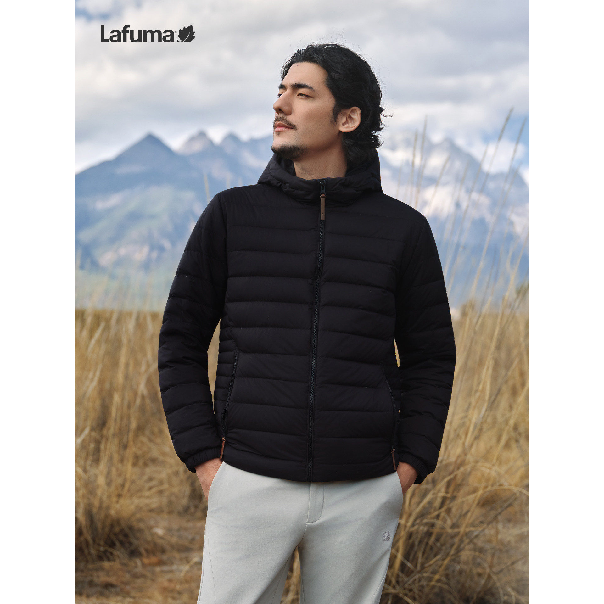 乐飞叶700蓬防风鹅绒羽绒服男