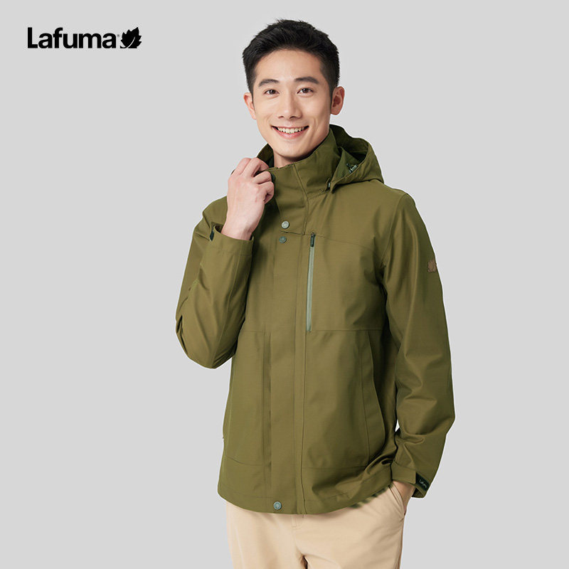 LAFUMA乐飞叶户外秋冬防水夹克男可拆帽保暖风衣外套LMJA3CS87