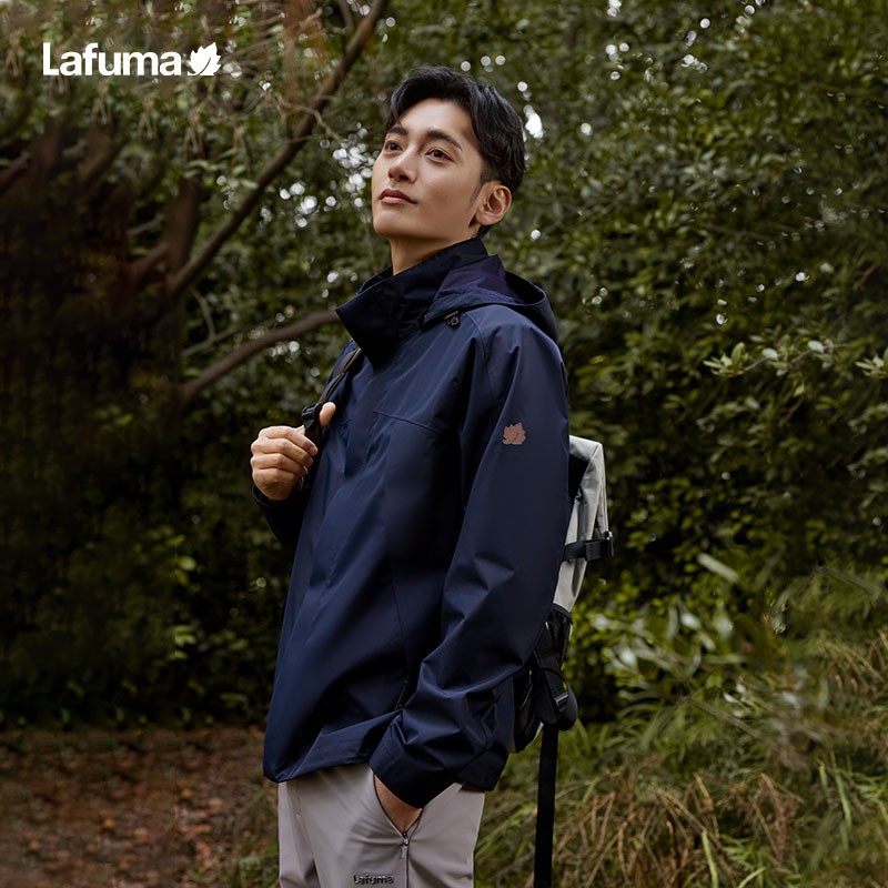 LAFUMA乐飞叶户外秋冬防水透汽冲锋衣男士连帽夹克外套LMJA4CS66