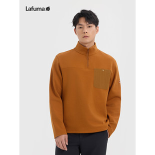 运动休闲打底衫 LAFUMA乐飞叶户外秋冬半拉链立领薄绒长袖 T恤男士