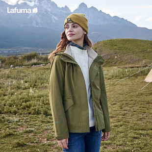 LAFUMA乐飞叶户外三合一防水冲锋衣两件套女摇粒绒外套LFJA3CZ65