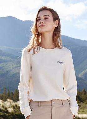 LAFUMA乐飞叶户外华夫格T恤男女长袖打底衫圆领情侣上衣LFTS3CL64