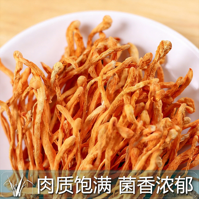 虫草花干货 煲汤材料虫草菇金虫草北虫草100克非新鲜包邮正品保障