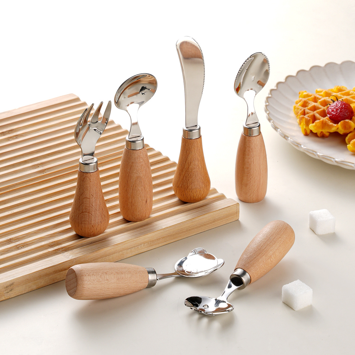 304不锈钢可站立勺子叉子套装