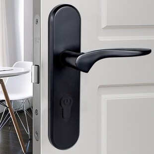 中式 静音实木门房门锁室内卧室执手锁通用锁具家用五金把手机械锁