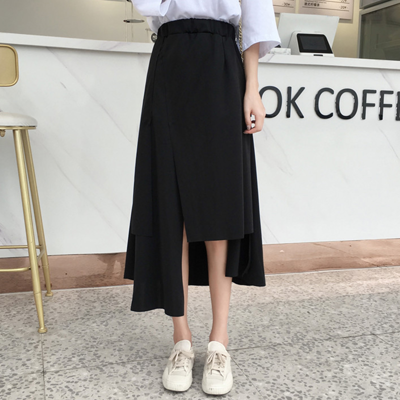 a字不规则半身裙女春秋装2020新款流行高腰ins超火的中长包臀短裙