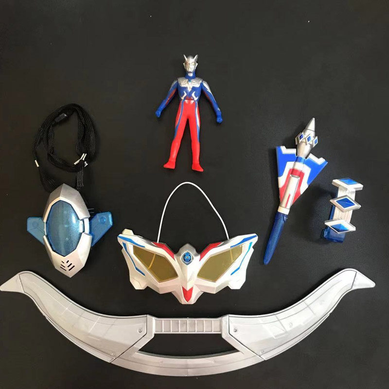 赛罗奥特曼玩具套装 赛罗眼镜变身器 塞罗头镖手镯长矛飞镖变形卡