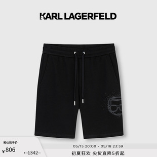 老佛爷 镂空KL标识针织休闲男短裤 LAGERFELD卡尔拉格斐夏款 KARL