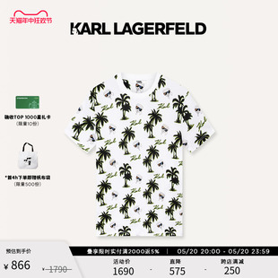 新款 KARL满印短袖 LAGERFELD卡尔拉格斐2024夏季 KARL T恤男老佛爷