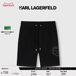 老佛爷 镂空KL标识针织休闲男短裤 LAGERFELD卡尔拉格斐夏款 KARL